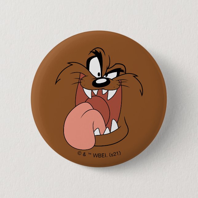 Macaron Rond 5 Cm TAZ™ Crazy Smile (Devant)