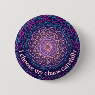 Macaron Rond 5 Cm TDA Neurodivergent Choisissez Mon Chaos Art Mandal