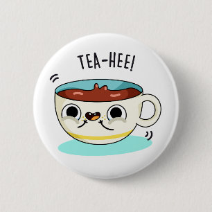 Macaron Rond 5 Cm Tea Hee Funny Tea Cup Pun