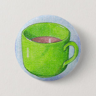 Macaron Rond 5 Cm Tea in Green Button