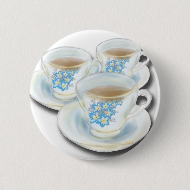 Macaron Rond 5 Cm Tea Set anglais - Chine aux fleurs oubliées (Devant)