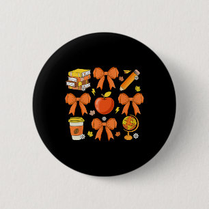 Macaron Rond 5 Cm Teacher Fall Chemise Coquette Bow Citrouille Autom
