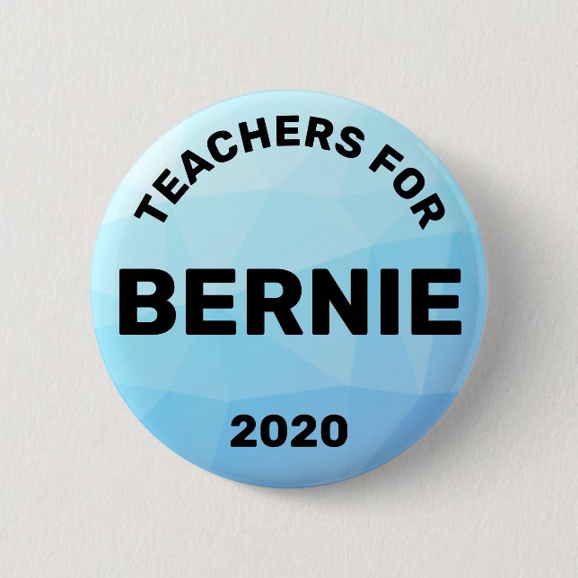 Macaron Rond 5 Cm Teachers for Bernie Sanders 2020 (Devant)