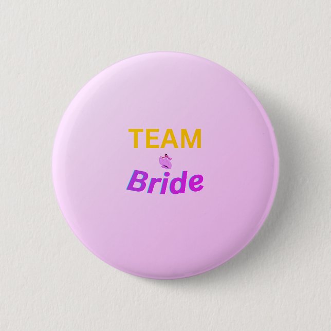 Macaron Rond 5 Cm Team Bride button (Devant)