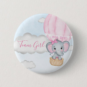 Macaron Rond 5 Cm Team Girl Elephant Balloon Baby shower