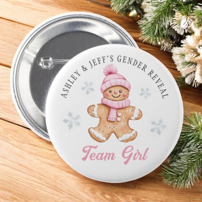 Macaron Rond 5 Cm Team Girl Gingerbread Sexe Revevela Party (Créateur téléchargé)