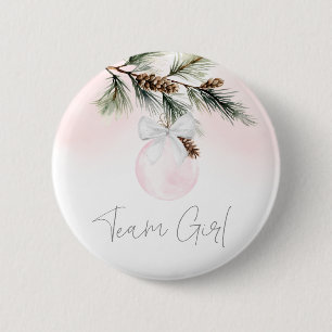 Macaron Rond 5 Cm Team Girl Winter Gender Reveal