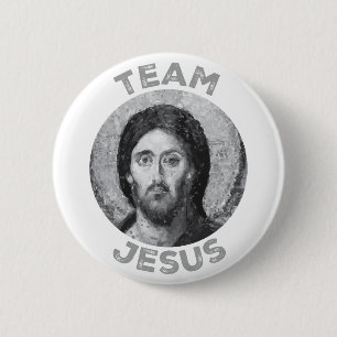 Macaron Rond 5 Cm Team Jesus : Christ Pantocrator Icon