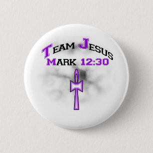 Macaron Rond 5 Cm Team Jesus Mark 12:30