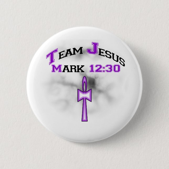 Macaron Rond 5 Cm Team Jesus Mark 12:30 (Devant)