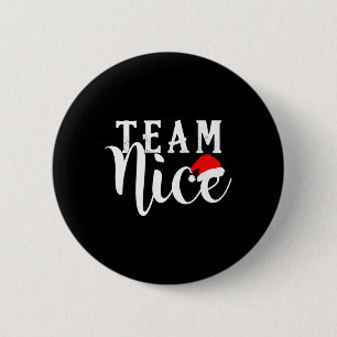 Macaron Rond 5 Cm Team Naughty - Team Nice Funny Christmas Couple Ma