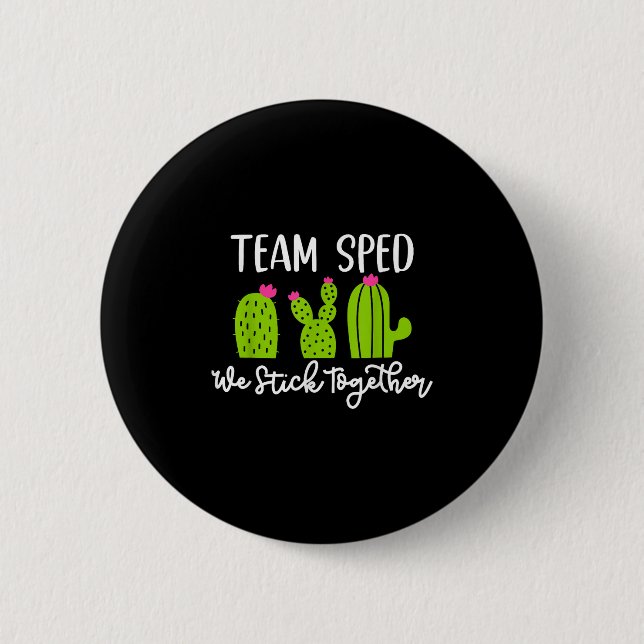 Macaron Rond 5 Cm Team Sped We Stick Together Teacher Teaching Men W (Devant)