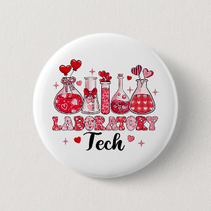 Macaron Rond 5 Cm Tech Test Tube Leopard Hearts Saint Valentin