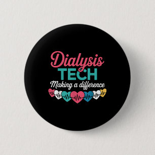 Macaron Rond 5 Cm Technicien de dialyse faisant une différence Cœur