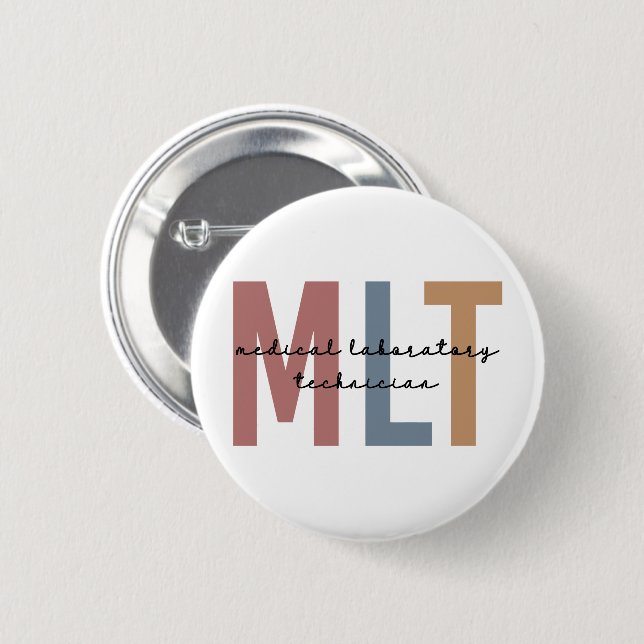 Macaron Rond 5 Cm Technicien de laboratoire Médicale MLT Technique d (Devant & derrière)
