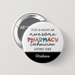 Macaron Rond 5 Cm Technicien en pharmacie sur mesure