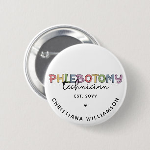 Macaron Rond 5 Cm Technicien en pharmacie sur mesure PBT Phlebotomie