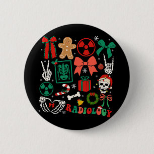 Macaron Rond 5 Cm Technicien en radiologie de Noël Coquette Bow X-ra