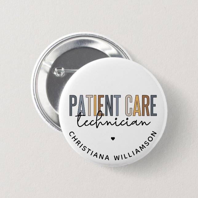 Macaron Rond 5 Cm Technicien en soins aux patients sur mesure Cadeau (Devant & derrière)