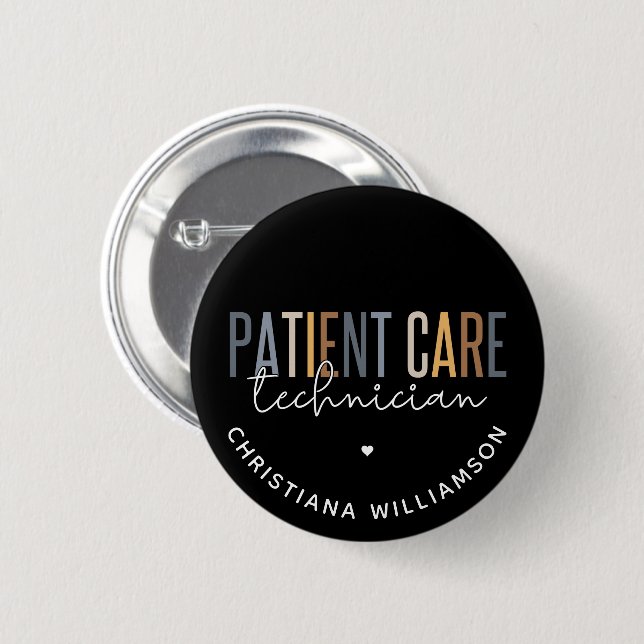Macaron Rond 5 Cm Technicien en soins aux patients sur mesure Cadeau (Devant & derrière)