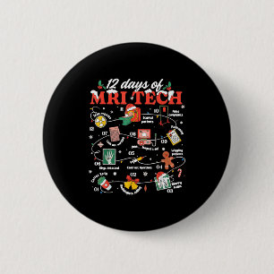 Macaron Rond 5 Cm Technicien IRM de Noël 12 jours de technicien IRM