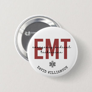 Macaron Rond 5 Cm Technicien Médicale d'urgence EMT personnalisé