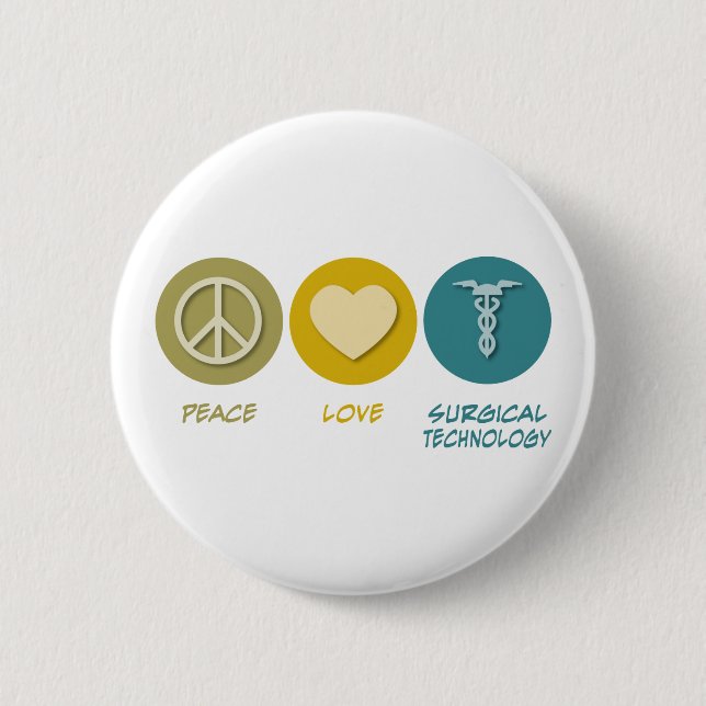 Macaron Rond 5 Cm Technologie chirurgicale d'amour de paix (Devant)