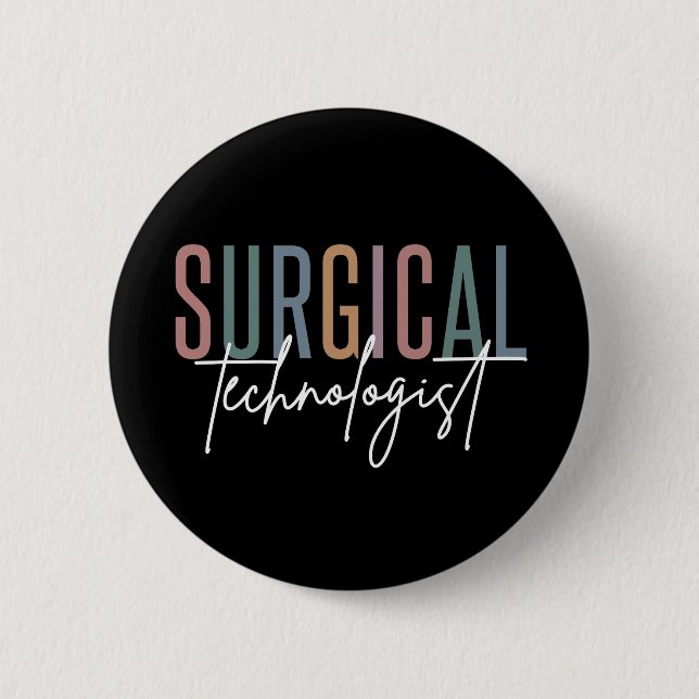 Macaron Rond 5 Cm Technologue chirurgical Med Surg Tech Chirurgie Te (Devant)