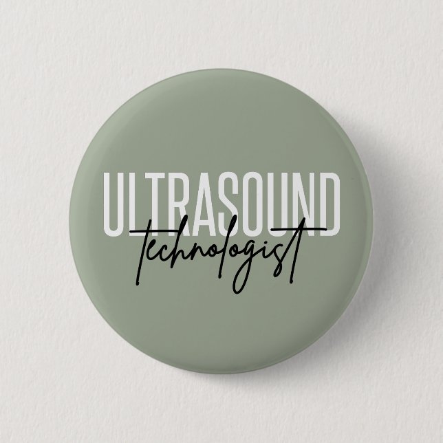Macaron Rond 5 Cm Technologue d'Ultrasound | Cadeaux techniques ultr (Devant)