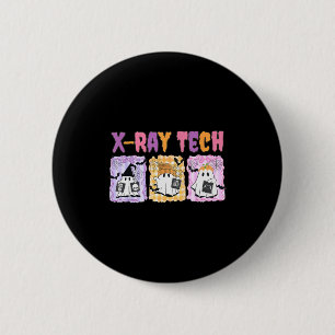 Macaron Rond 5 Cm Technologue en radiologie Halloween Technologue en