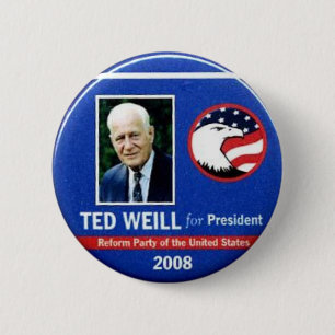 Macaron Rond 5 Cm Ted Weill pour le président 2008
