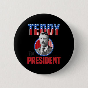Macaron Rond 5 Cm Teddy Roosevelt Pour Président Bull Moose Théodore