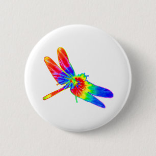 Macaron Rond 5 Cm Tee de dragonfly Dye arc-en-ciel