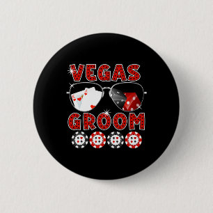 Macaron Rond 5 Cm Tee-shirt de mariage de Las Vegas pour le marié En