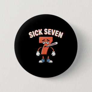 Macaron Rond 5 Cm Tee-shirt Sick Seven Meme Six Seven Drôle de jeu d