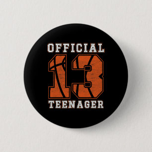 Macaron Rond 5 Cm Teenager officiel 13e anniversaire Boy Party Byske