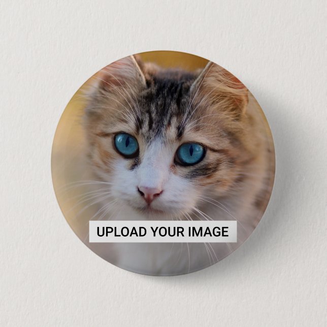 Macaron Rond 5 Cm Téléchargez votre photo Cute Cat (Devant)