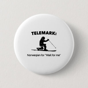 Macaron Rond 5 Cm Telemark norvégien pour Attendez-moi 
