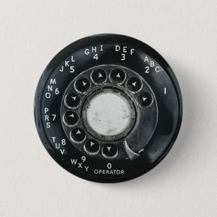 Macaron Rond 5 Cm Téléphone rotatoire vintage