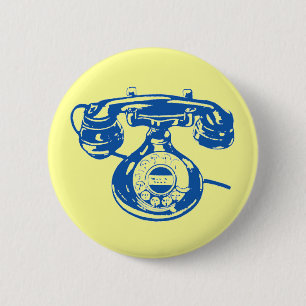 Macaron Rond 5 Cm Téléphone Vintage
