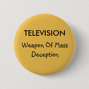 Macaron Rond 5 Cm Télévision et bouton de tromperie
