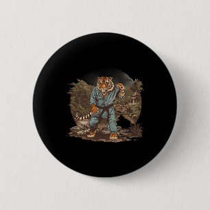 Macaron Rond 5 Cm Temple de la pagode du tigre de kickboxing arts ma