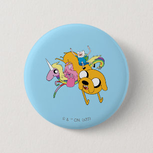 Macaron Rond 5 Cm Temps d'aventure   Lady, Bubblegum, Finn & Jake
