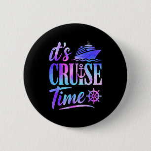 Macaron Rond 5 Cm Temps de croisière aquarelle croisière vacances en