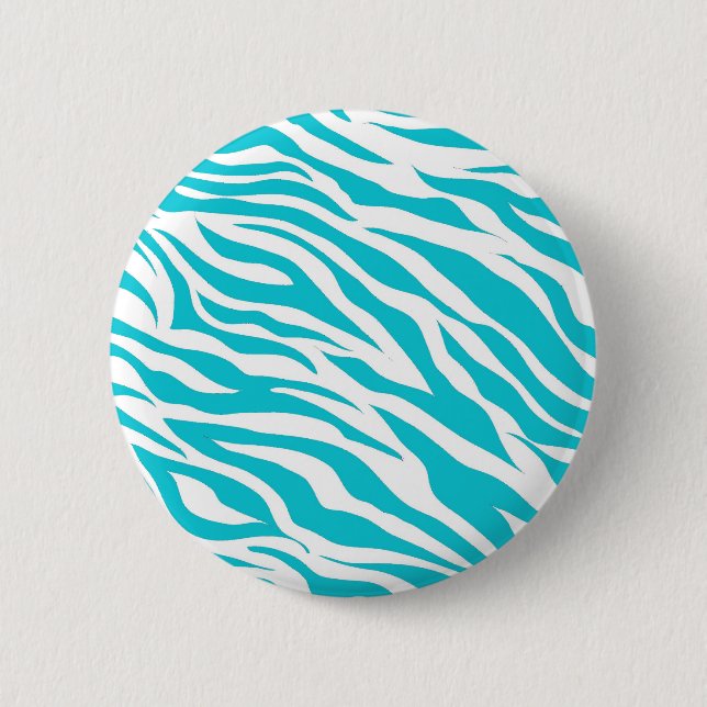 Macaron Rond 5 Cm Tendance Turquoise Zèbre Blancs Posters de animaux (Devant)