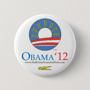Macaron Rond 5 Cm Tenez votre nez et votez le bouton d'Obama 2012