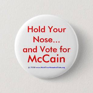 Macaron Rond 5 Cm Tenez votre nez… et votez pour, McCain