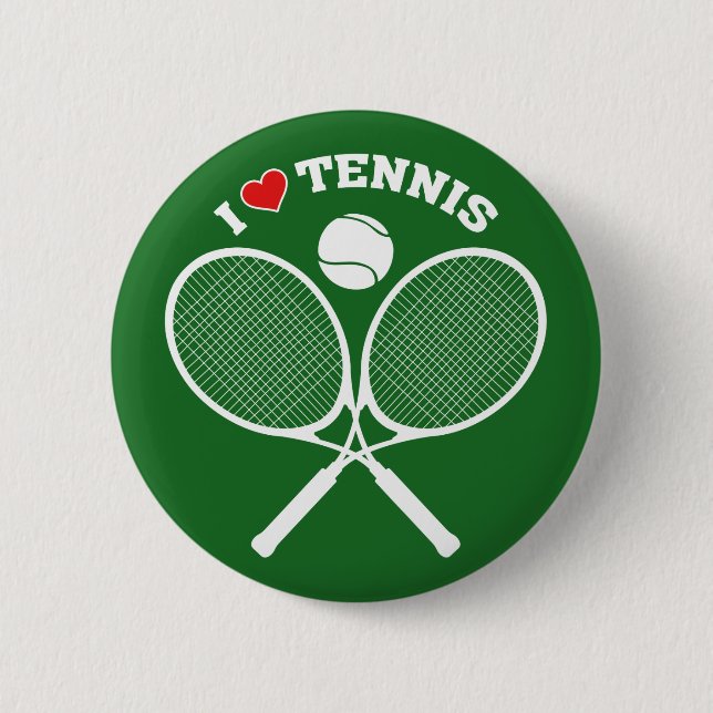 Macaron Rond 5 Cm Tennis, I Love Tennis (Devant)
