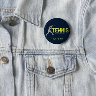 Macaron Rond 5 Cm Tennis Meilleur Jeu Jamais Vintage Sport Design Co
