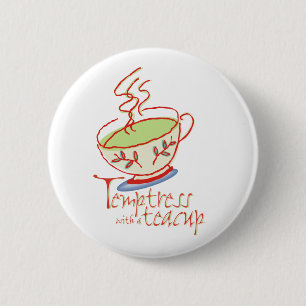 Macaron Rond 5 Cm Tentatatrice avec un bouton de tasse de thé